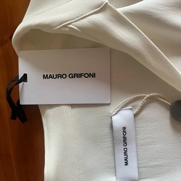 Mauro Grifoni Elegant off white with black and pink dress, made in Italy, NWT - Picture 3 of 3
